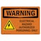 Signmission Safety Sign, OSHA WARNING, 3.5" Height, 5" Width, Electrical Hazard Authorized, Landscape OS-WS-D-35-L-12584 - alternate 1